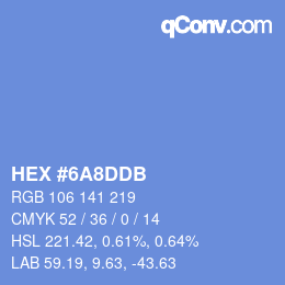 カラーコード: HEX #6A8DDB | qconv.com