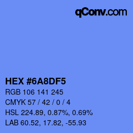 カラーコード: HEX #6A8DF5 | qconv.com