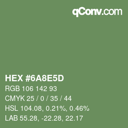 Color code: HEX #6A8E5D | qconv.com