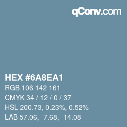 Color code: HEX #6A8EA1 | qconv.com