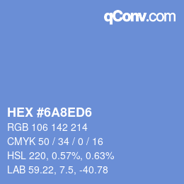 Color code: HEX #6A8ED6 | qconv.com