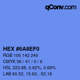 Color code: HEX #6A8EF0 | qconv.com