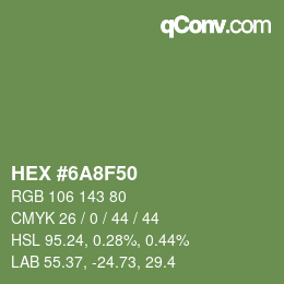 Color code: HEX #6A8F50 | qconv.com