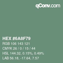 Código de color: HEX #6A8F79 | qconv.com