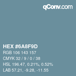 カラーコード: HEX #6A8F9D | qconv.com