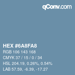 Color code: HEX #6A8FA8 | qconv.com