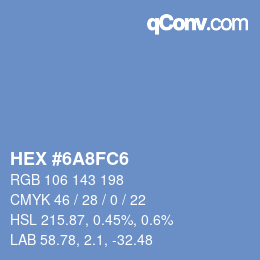 Color code: HEX #6A8FC6 | qconv.com