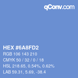 Color code: HEX #6A8FD2 | qconv.com