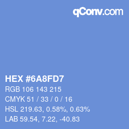 Color code: HEX #6A8FD7 | qconv.com