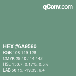 Color code: HEX #6A9580 | qconv.com