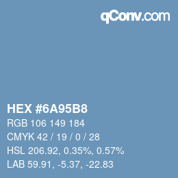 Farbcode: HEX #6A95B8 | qconv.com
