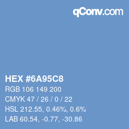 Color code: HEX #6A95C8 | qconv.com