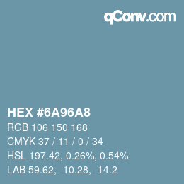 Color code: HEX #6A96A8 | qconv.com