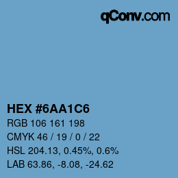 Color code: HEX #6AA1C6 | qconv.com