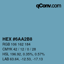 Color code: HEX #6AA2B8 | qconv.com