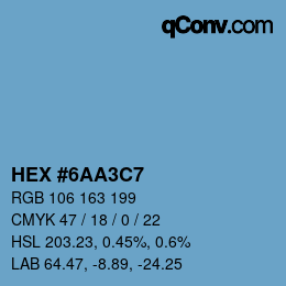 Color code: HEX #6AA3C7 | qconv.com