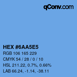 Color code: HEX #6AA5E5 | qconv.com