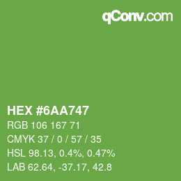 Color code: HEX #6AA747 | qconv.com