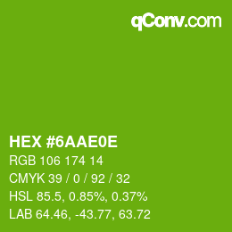 Color code: HEX #6AAE0E | qconv.com