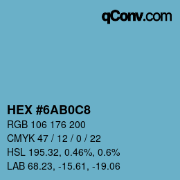 Color code: HEX #6AB0C8 | qconv.com