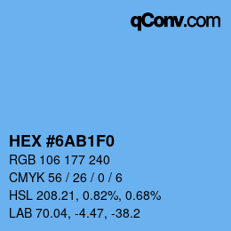 Color code: HEX #6AB1F0 | qconv.com