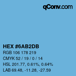 Color code: HEX #6AB2DB | qconv.com