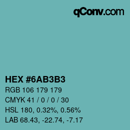 Color code: HEX #6AB3B3 | qconv.com