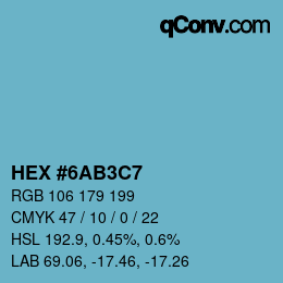 Color code: HEX #6AB3C7 | qconv.com