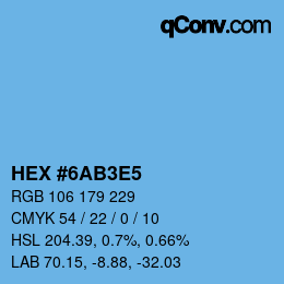 Color code: HEX #6AB3E5 | qconv.com