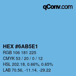 Color code: HEX #6AB5E1 | qconv.com