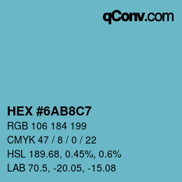 Color code: HEX #6AB8C7 | qconv.com