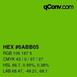 Color code: HEX #6ABB05 | qconv.com