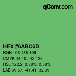 Código de color: HEX #6ABC6D | qconv.com
