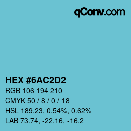 Color code: HEX #6AC2D2 | qconv.com