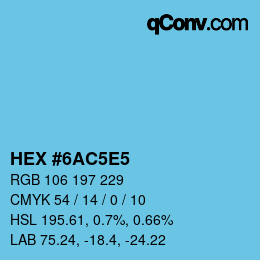 Color code: HEX #6AC5E5 | qconv.com