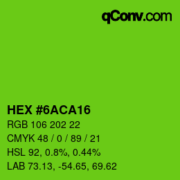 Color code: HEX #6ACA16 | qconv.com
