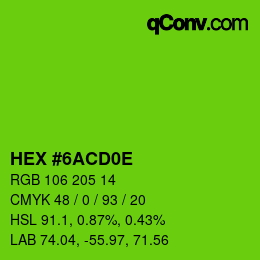 Color code: HEX #6ACD0E | qconv.com