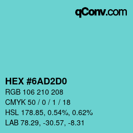 Color code: HEX #6AD2D0 | qconv.com