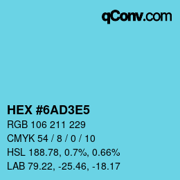 Color code: HEX #6AD3E5 | qconv.com