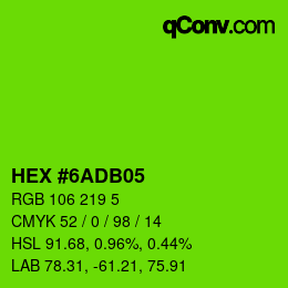 カラーコード: HEX #6ADB05 | qconv.com