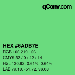 Color code: HEX #6ADB7E | qconv.com
