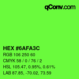 Color code: HEX #6AFA3C | qconv.com