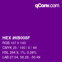 Color code: HEX #6B008F | qconv.com