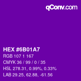 カラーコード: HEX #6B01A7 | qconv.com