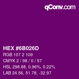 Color code: HEX #6B026D | qconv.com