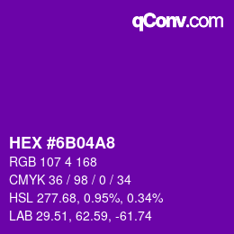 Color code: HEX #6B04A8 | qconv.com