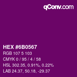 Color code: HEX #6B0567 | qconv.com