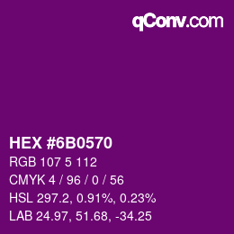 カラーコード: HEX #6B0570 | qconv.com