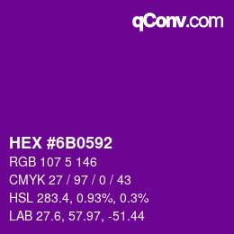 Color code: HEX #6B0592 | qconv.com