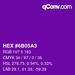 カラーコード: HEX #6B05A3 | qconv.com